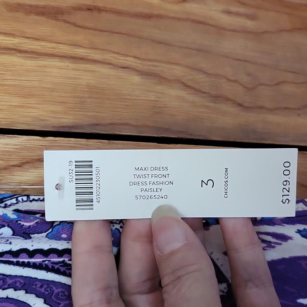 CHICO'S Purple Paisley Women's Dress - Picture 8 of 8